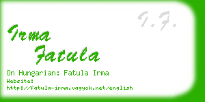 irma fatula business card